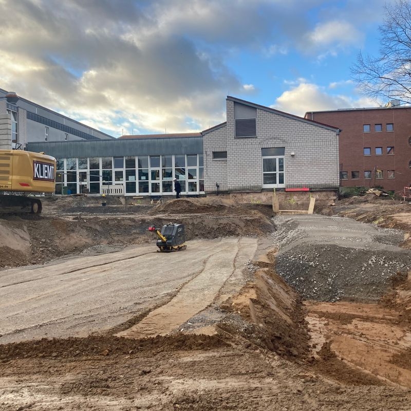 Baustelle Richtung Hulda Pankok Gesamtschule