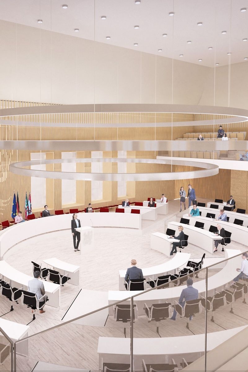 Innenansicht Plenarsaal von Empore